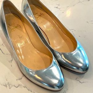 Christian Loubotian silver wedge